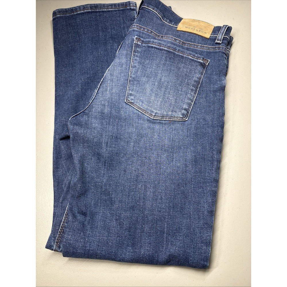 Mott & Bow Jeans Mens 34x32 Wooster Straight Leg Stretch Med Wash Blue Fit 34X30